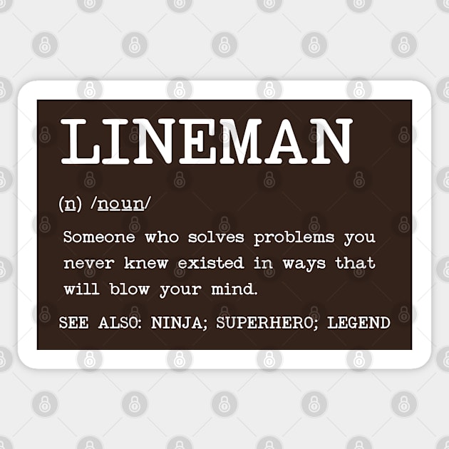 Lineman - Definition Design Sticker by best-vibes-only